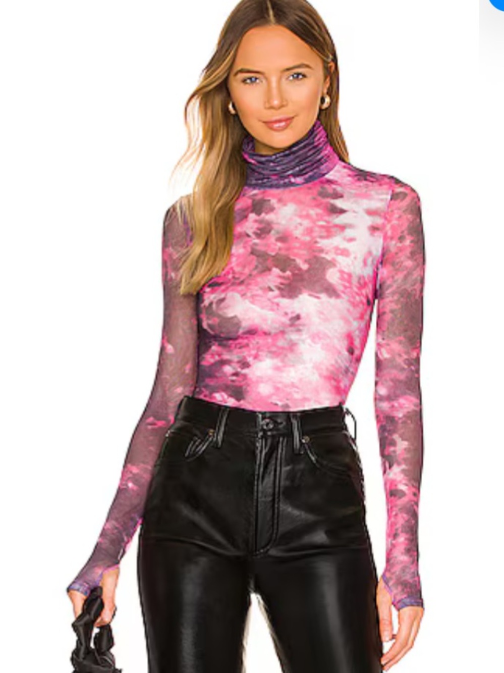 Daniella High Neck Top in Pink Multi